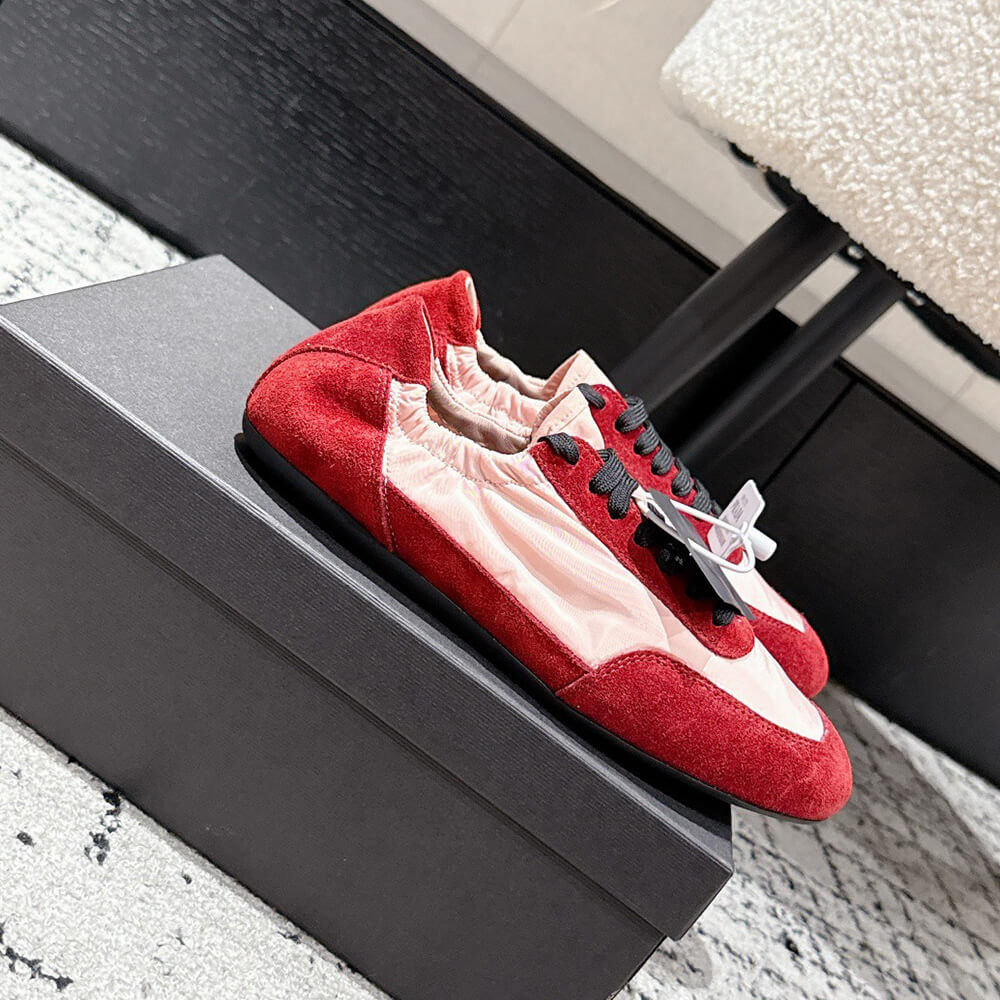 Pra*a Collapse Re-Nylon and suede elasticized sneakers